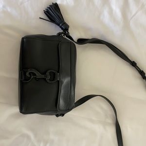 Rebecca Minkoff black leather cross body clutch